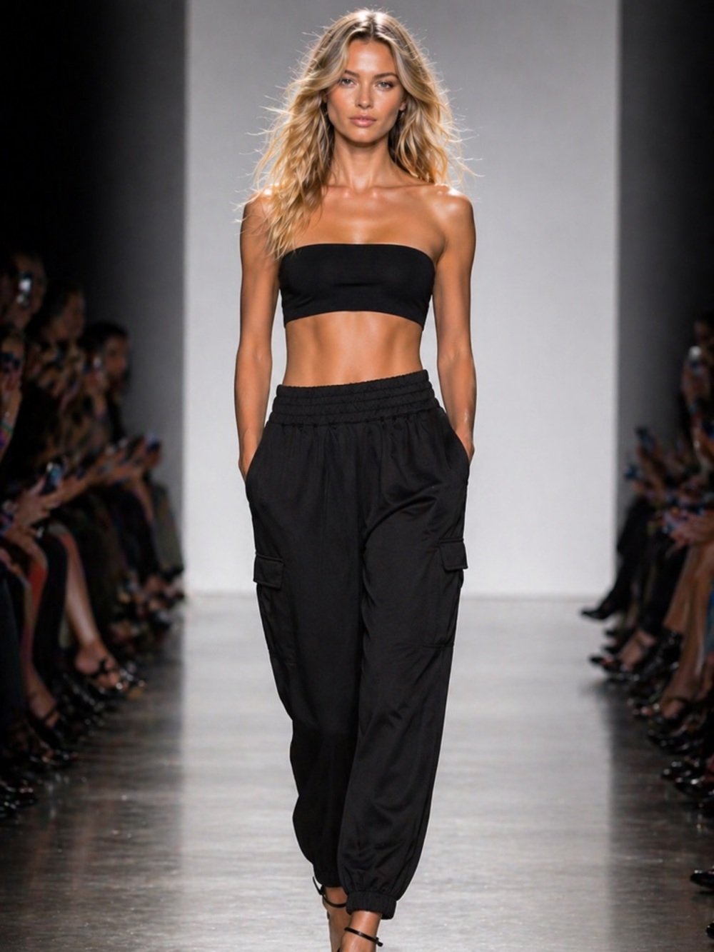 Be Cool Black Cargo Jogger Pants XS – High Waist Street Style